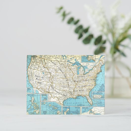 Territoriale acquisities op de Amerikaanse kaart (Staand voorkant)