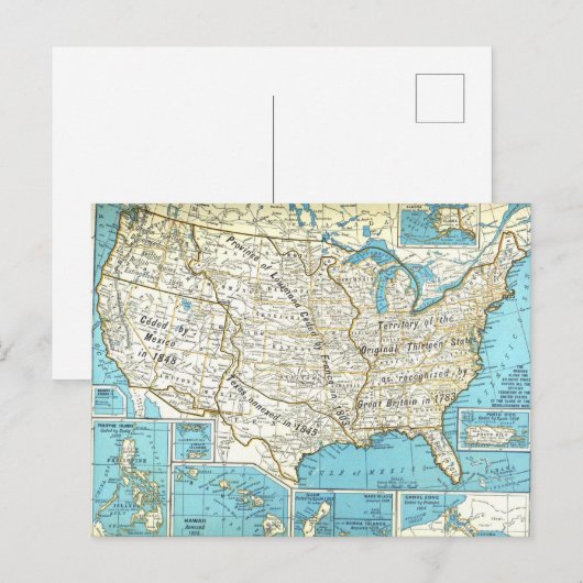 Territoriale acquisities op de Amerikaanse kaart (Voorkant / Achterkant)