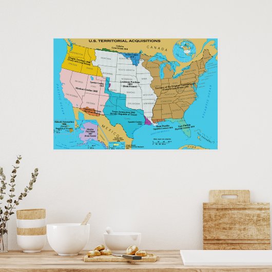 Territoriale verwervingen van de Verenigde Staten Poster (Keuken)