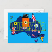 Territorium en de vlaggen van de staten briefkaart (Voorkant / Achterkant)