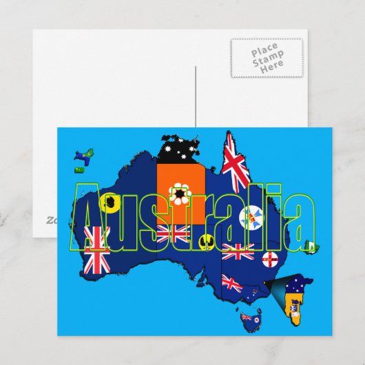 Territorium en de vlaggen van de staten briefkaart (Voorkant / Achterkant)