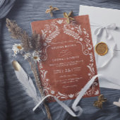 Terrocotta Papel Picado Budget QR Code Wedding Kaart