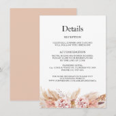 Terror Blossom Boho Pampas Trouwkaart Details Kaart (Voorkant / Achterkant)