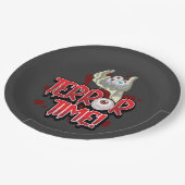 Terror Time Zombie Hand met Eyeballen Papieren Bordje (Gekanteld)