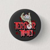 Terror Time Zombie Hand met Eyeballen Ronde Button 3,2 Cm (Voorkant)