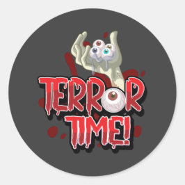 Terror Time Zombie Hand met Eyeballen Ronde Sticker