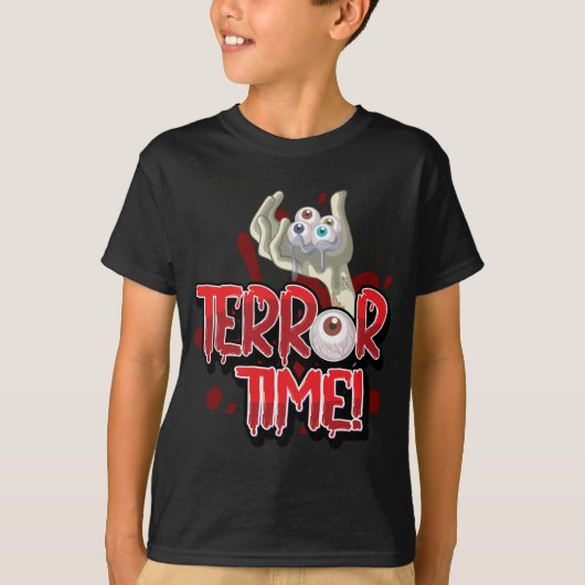 Terror Time Zombie Hand met Eyeballen T-shirt (Voorkant)