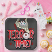 Terror Time Zombie Hand met Eyeballen T-Shirt Papieren Bordje (Feest)