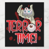 Terror Time Zombie Hand met Eyeballen Wijn Etiket (Enkel label)