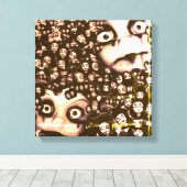 Terror tweeling,Behekste poppen schilderij canvas  Afdruk (Insitu (Houten vloer))