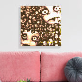Terror tweeling,Behekste poppen schilderij canvas  Afdruk (Insitu (Woonkamer))