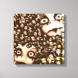 Terror tweeling,Behekste poppen schilderij canvas  Afdruk