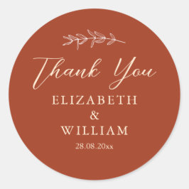 Terroracotta Trouw Dank Je Ronde Sticker