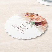 Terrorcotabloemen Pampasgras Elegant Tropisch Kartonnen Onderzetters (Gekanteld)