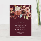 Terrorcotten Bloem QR-code Burgundy Bruiloft (Voorkant)