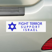 Terrorismebestrijding steunt Israël Bumpersticker (Op auto)