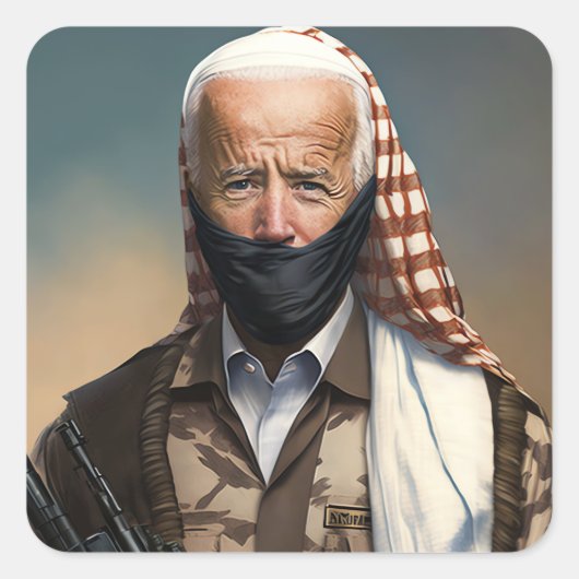 Terrorist Joe Biden Vierkante Sticker (Voorkant)