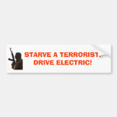 terroristen, STARTEN EEN TERRORIST!DRIVE ELEKTRISC Bumpersticker (Voorkant)
