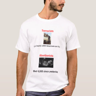 Terroristen tegen abortussen t-shirt