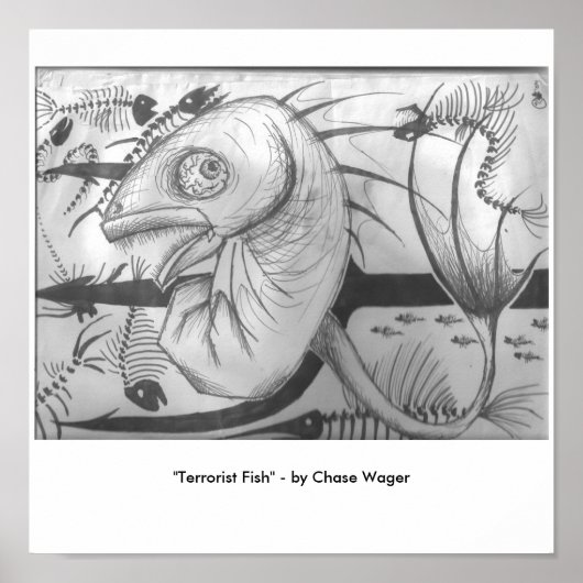 "Terroristische vis" Poster (Voorkant)