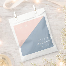Terroroze Blauw Minimalistische Monogram Trouwen Bedankzakje