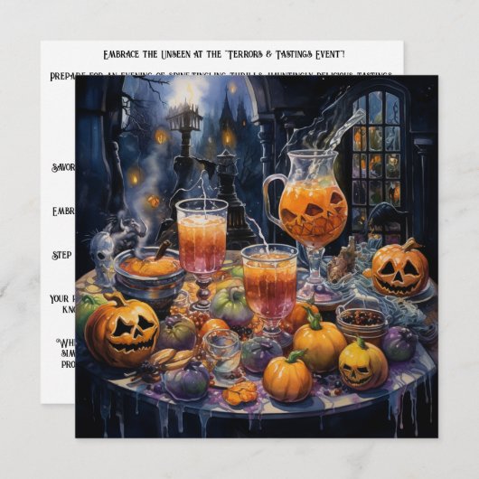 👻🍷 "Terrors & Tastings Event"! Aankondiging👻 Ha Kaart (Voorkant / Achterkant)
