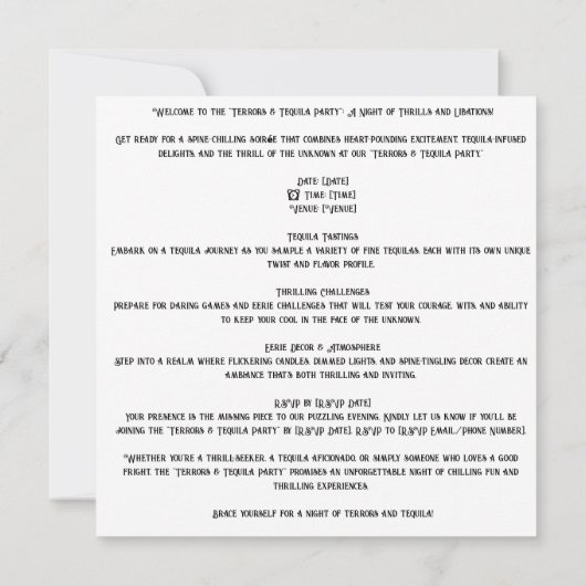👻🍹 Terrors & Tequila Party 🍹👻 : Halloween Kaart (Achterkant)