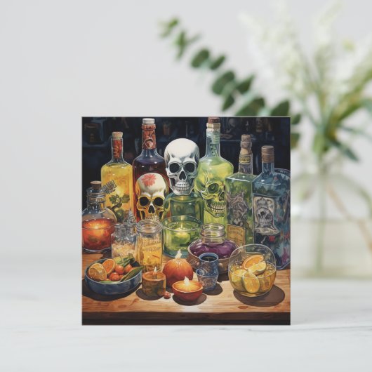 👻🍹 Terrors & Tequila Party 🍹👻 : Halloween Kaart (Staand voorkant)