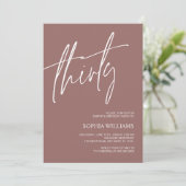 Terrscotta Minimalist 30th Birthday Invitation Kaart (Staand voorkant)