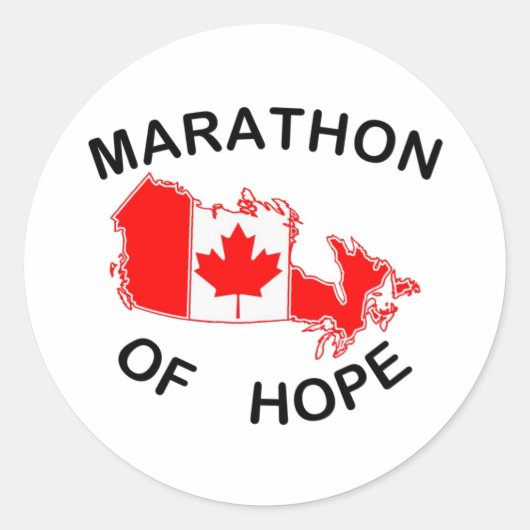 Terry fox marathon hoop Canada marathon Ronde Sticker (Voorkant)