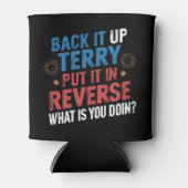 Terry heeft het in omgekeerd vuurwerk gedaan blikjeskoeler (Voorkant)