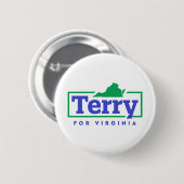 Terry McAuliffe voor gouverneur van Virginia Ronde Button 5,7 Cm (Voorkant /achterkant)