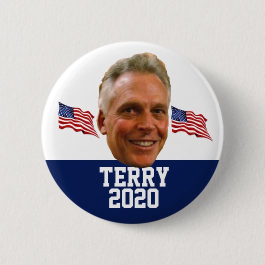 Terry McAuliffe voor President Ronde Button 5,7 Cm (Voorkant)