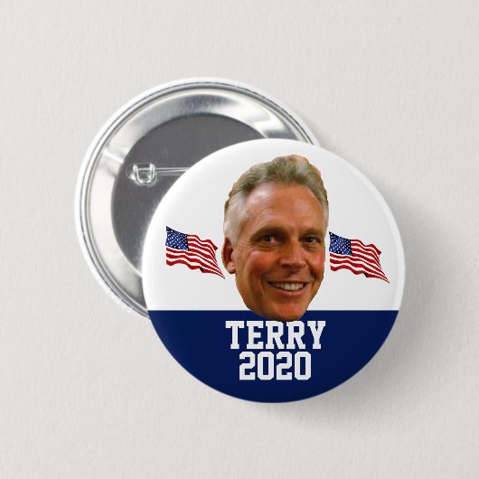 Terry McAuliffe voor President Ronde Button 5,7 Cm (Voorkant /achterkant)