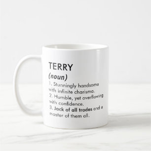 Terry naam, Bewerkbare naam, Aangepaste naam Koffiemok