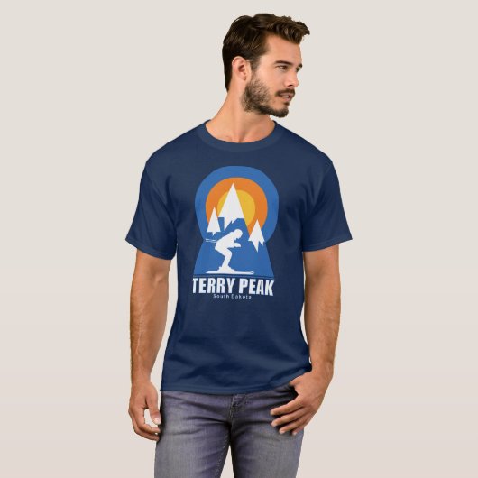 Terry Peak Ski Sunset Retro T-shirt (Voorkant volledig)