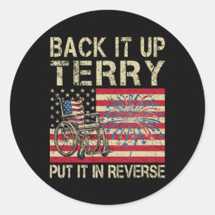Terry zette het in omgekeerd vuurwerk USA 4T Ronde Sticker