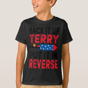 Terry zette het in omgekeerde 4th of July Pat T-shirt