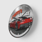 Terry's Garage Corvette Wall Clock Ronde Klok (Hoek)