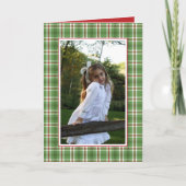 Tertian Pset met kerstfoto 1 Foto groen Feestdagen Kaart (Voorkant)