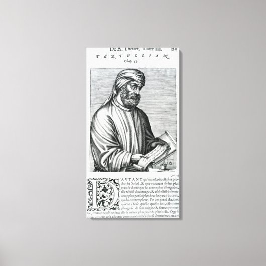 Tertullian, illustratie van Andre Thevet's Canvas Afdruk (Voorkant)