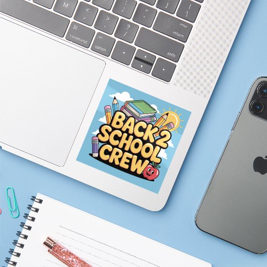 Terug 2 School Crew Stickers (Laptop met iPhone)