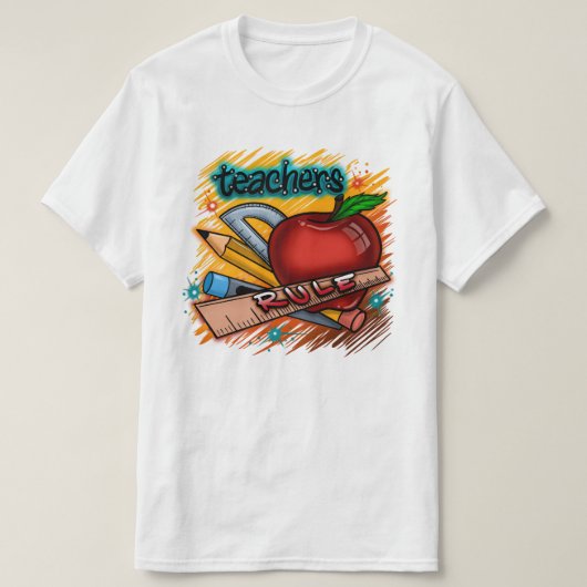 Terug 2 schoolleraren Regel T-shirt (Design voorkant)