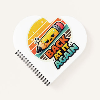 Terug Aan De Gang Grappig Potlood School Ontwerp Notitieboek