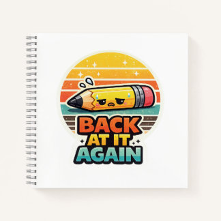 Terug Aan De Gang Grappige Potlood School Ontwerp Notitieboek