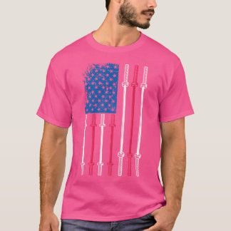 Terug Afdrukken Gym Patriottische Amerikaanse Vlag T-shirt