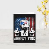 Terug) Arresteer deze Trump 2024 Amerikaanse vlag Kaart (Gele Bloem)