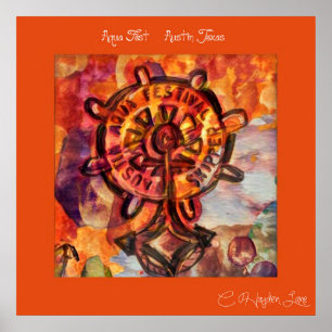 Terug Austin Aqua Fest afdrukken Poster