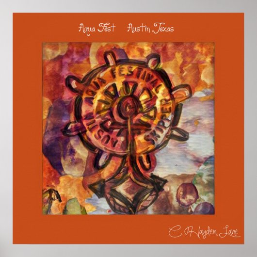 Terug Austin Aqua Fest afdrukken Poster (Voorkant)