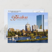 Terug Bay Skyline van de Charles River, Boston Briefkaart (Voorkant / Achterkant)